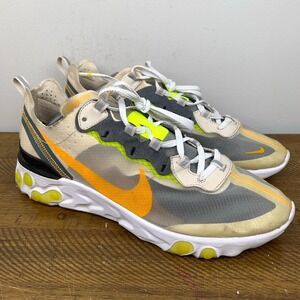 Nike React Element 87 Shoes Mens 12.5 Light Orewood Cork Insole Running Sneakers